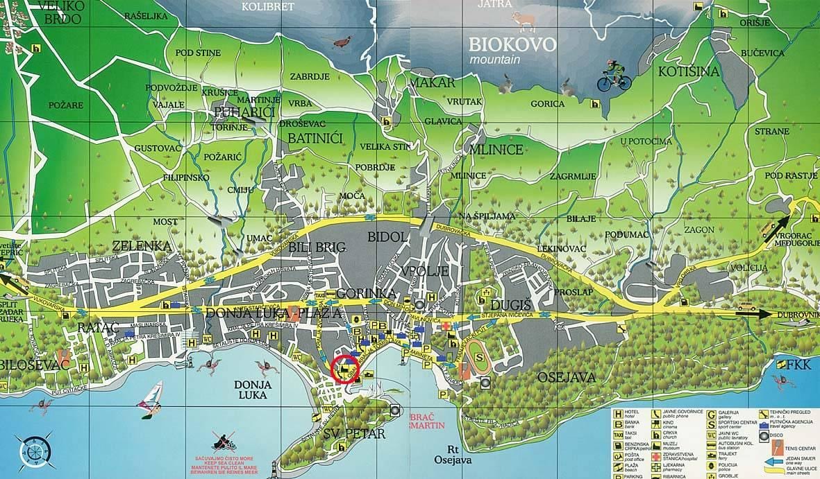 ನಕ್ಷೆ makarska ಕ್ರೊಯೇಷಿಯಾ